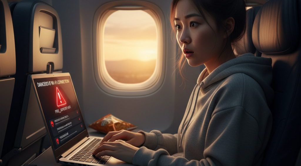 the dangers of free wifi on an airplane